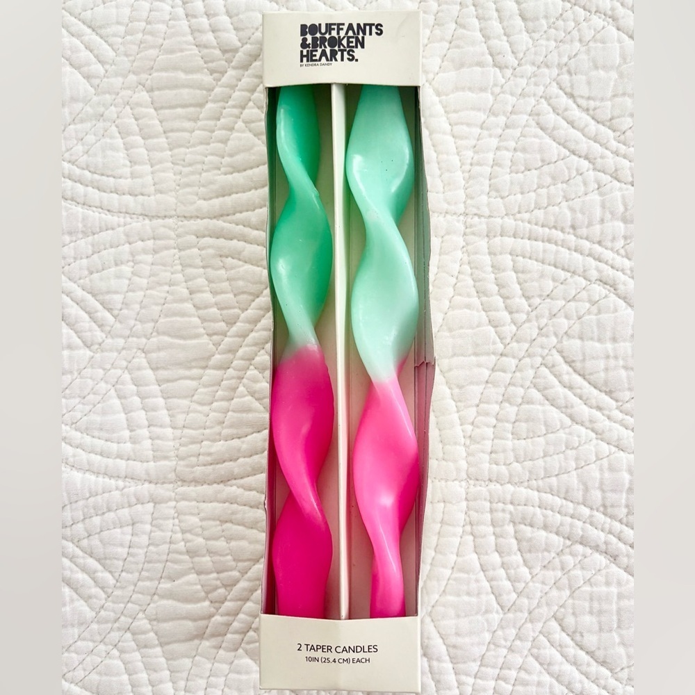 Anthropologie Tapered Candles set of 2 twist bouffants & broken hearts